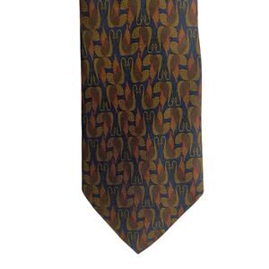 Nazareno Gabrielli 4” Navy Swan Print Italian 100% Silk Dress Neck Tie